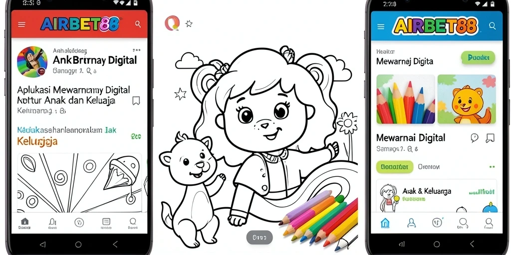 Antarmuka aplikasi Mewarnai Digital yang menarik dan interaktif.