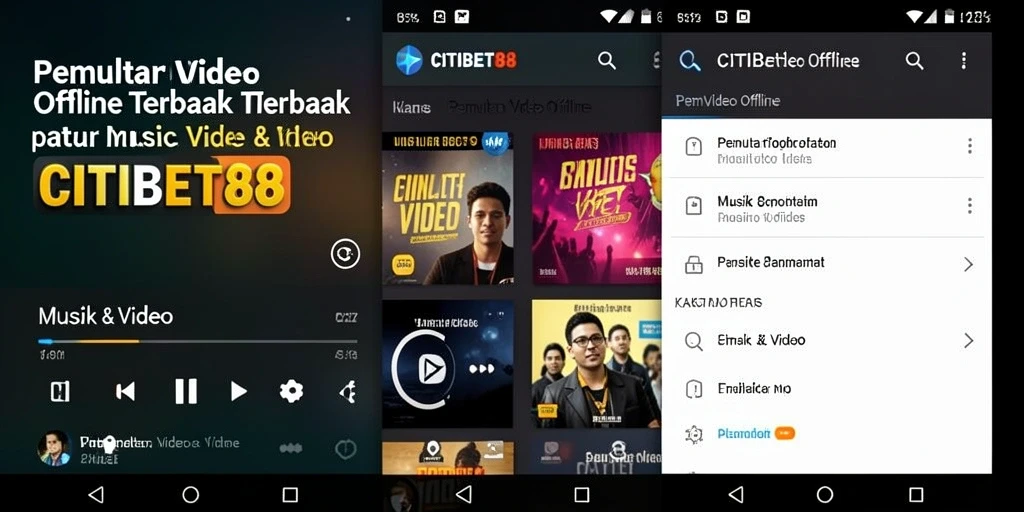 Antarmuka CITIBET88 yang sederhana dan fungsional untuk pemutar video offline.