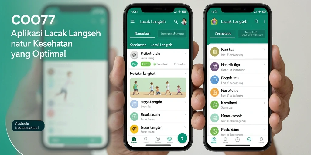 Antarmuka aplikasi COO77 yang menunjukkan grafik langkah harian.