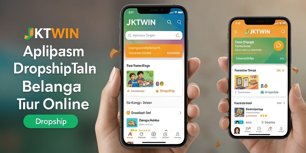 Tampilan antarmuka JKTWIN yang sederhana dan fungsional untuk dropship.