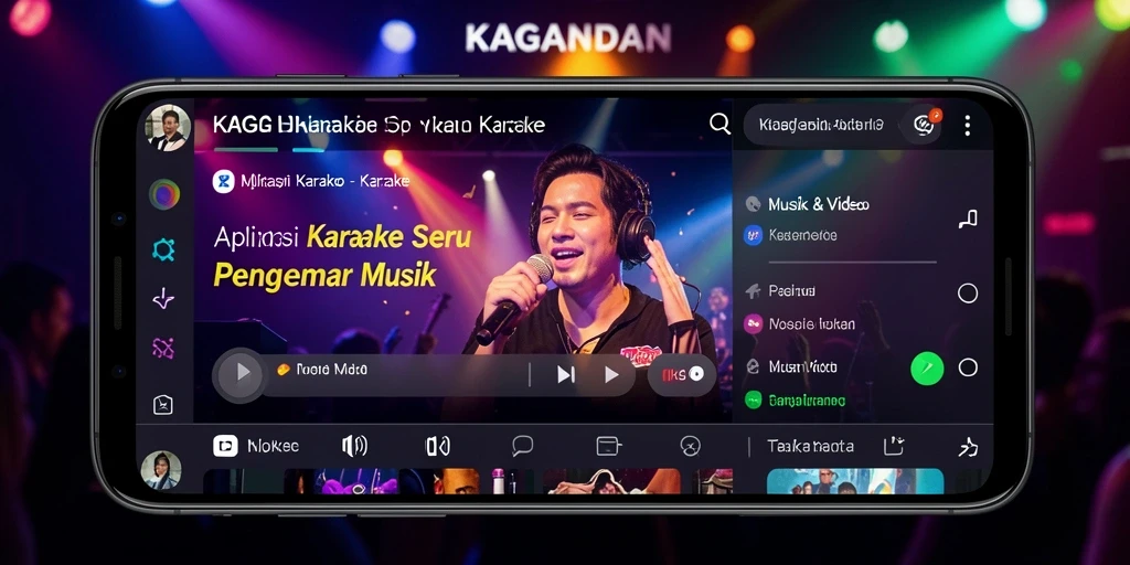 Tampilan antarmuka KAGANDAN yang sederhana dan intuitif untuk karaoke.