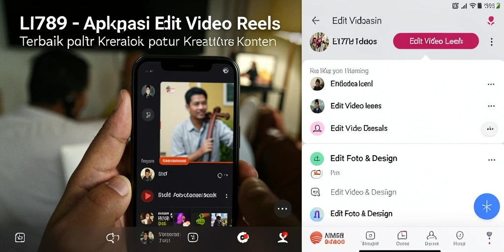 Antarmuka pengguna LI789 yang menarik dan fungsional untuk Edit Video Reels.