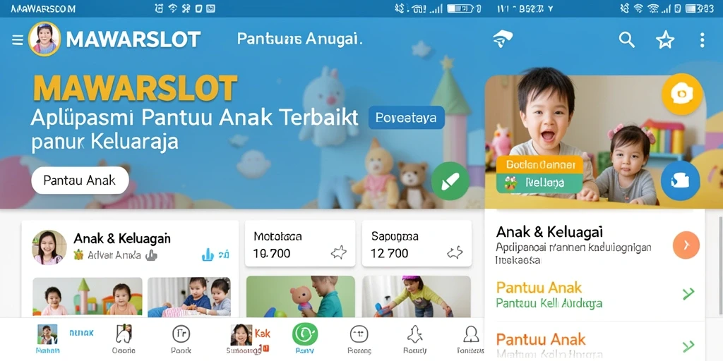 Tampilan antarmuka pengguna aplikasi MAWARSLOT yang intuitif untuk pantau anak.