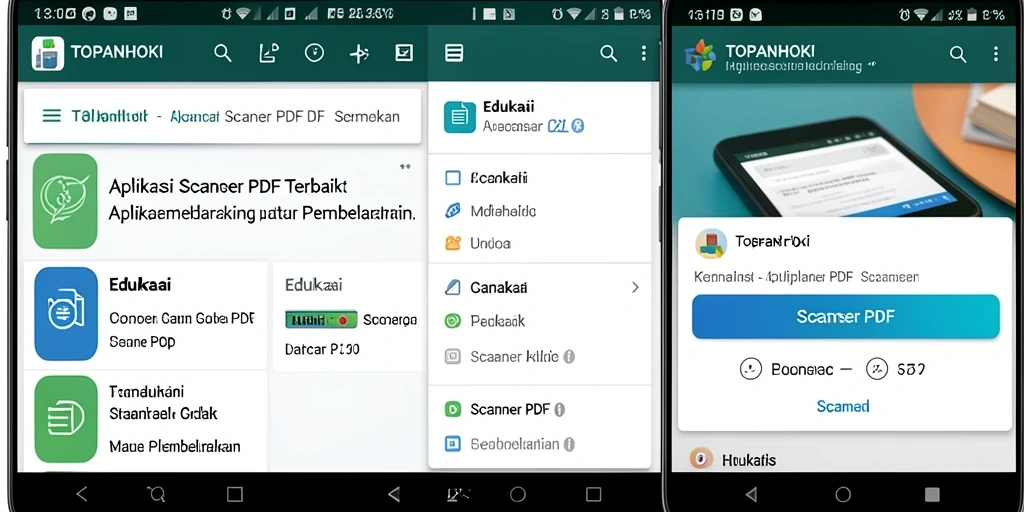 Tampilan antarmuka TOPANHOKI saat memindai dokumen PDF.