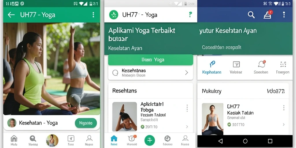 Tampilan antarmuka UH77 yang menarik untuk latihan yoga.