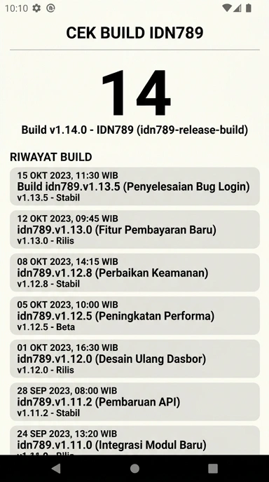 Riwayat Versi idn789 untuk Pengguna Android Indonesia
